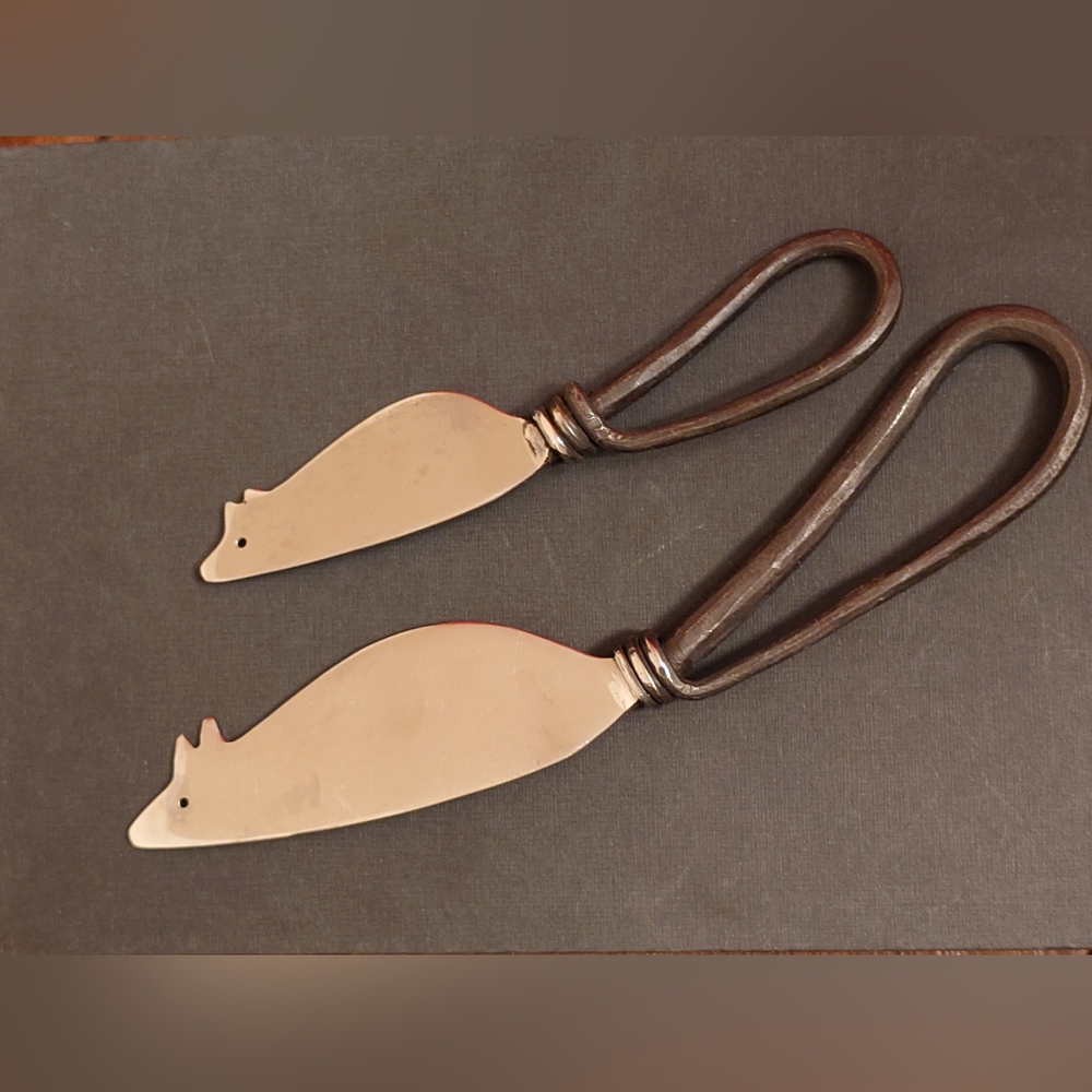 Michael Aram Topolino Wrought Iron Hand Forged Mice Cheese Knife Spreaders